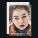 Merry Christmas, Custom Photo and Vintage Snowman Holiday Card<br><div class="desc">Just add your own photo for a beautiful holiday card with a vintage Snowman the back.</div>