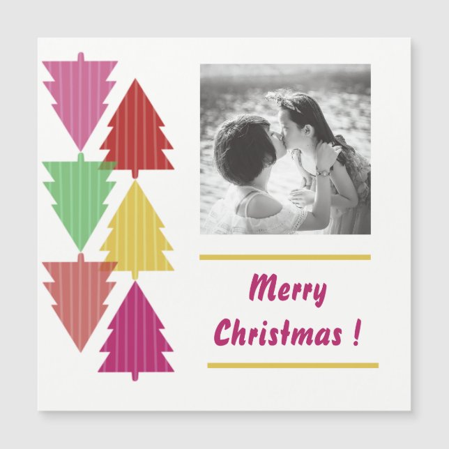 Merry christmas custom photo colourful tree  (Front)