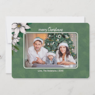 Merry Christmas Custom Photo Flat Holiday Card