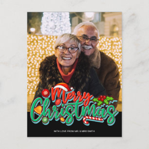 Merry Christmas Custom Photo Holiday Postcard