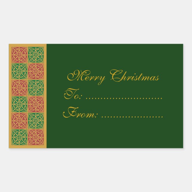 Merry Christmas Custom Red and Green Stickers (Front)