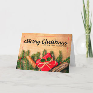 Merry Christmas Custom Relationship Pine Holiday Card
