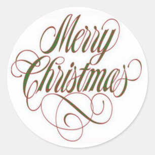 Merry Christmas! Custom Round Sticker Small
