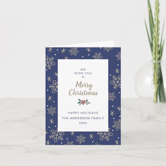 Merry Christmas custom text and photo card (Front)