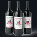 Merry Christmas Custom Text and Photo Wine Label<br><div class="desc">Your favourite holiday photo plus two lines of personalised text highlight these custom Christmas wine labels.</div>