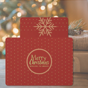 Merry Christmas Custom Text Flat Holiday Card
