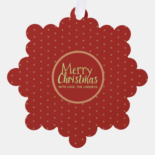 Merry Christmas Custom Text Paper Ornament Card (Front)