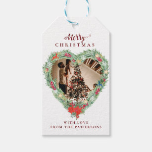 Merry Christmas" customer specific photo heart   Gift Tags