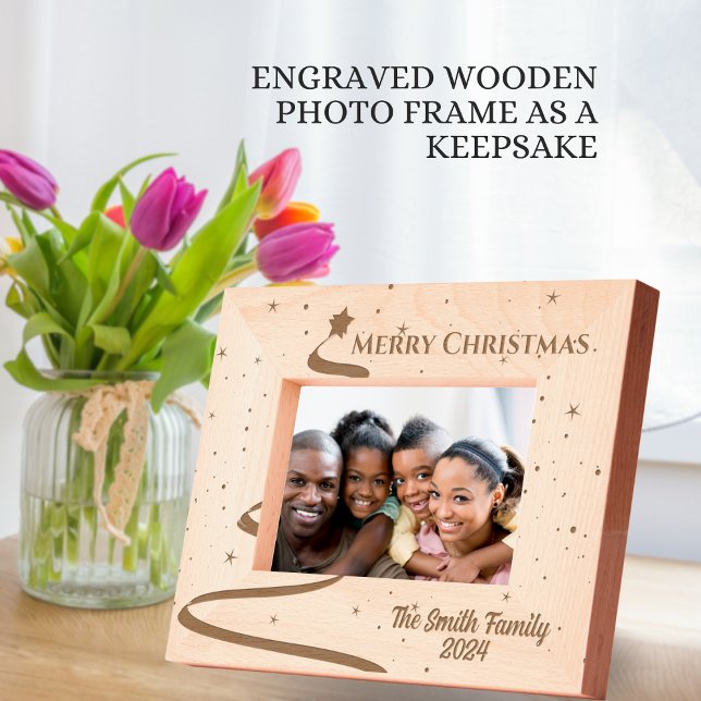 Merry Christmas Customisable Family Name Picture Etched Frames (Creator Uploaded)