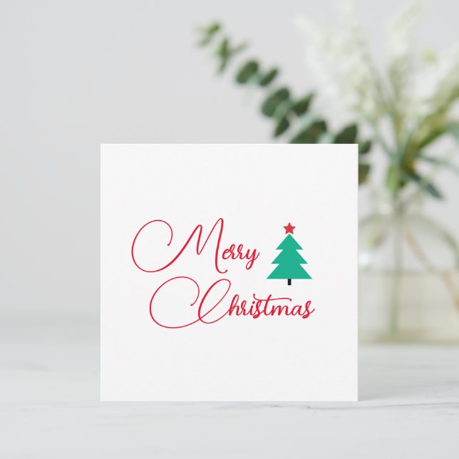 Merry Christmas Customisable Flat Holiday Card (Standing Front)