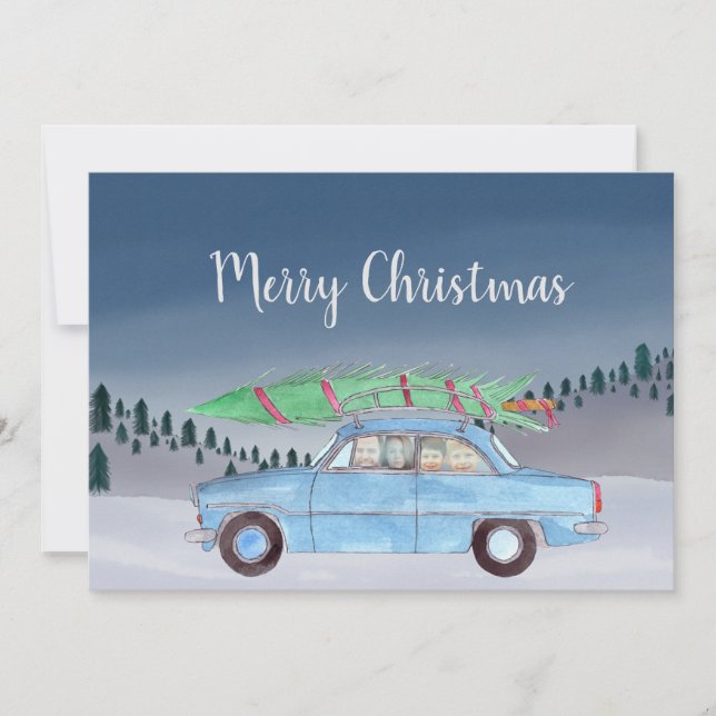 Merry Christmas customisable photo card (Front)
