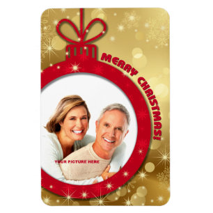 Merry Christmas. Customisable Photo Magnets