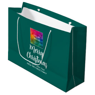 Merry Christmas Customisable Template Elegant Large Gift Bag