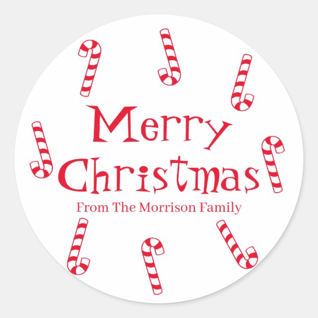Merry Christmas customise name gift favour sticker (Front)