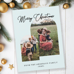 Merry Christmas customized photo holidays Holiday Postcard