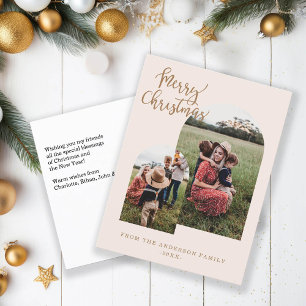 Merry Christmas customized photo holidays Holiday Postcard