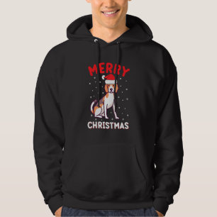 Merry Christmas Cute Beagle Puppy Dog Wearing Sant Hoodie