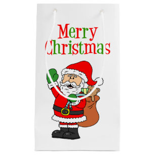 Merry Christmas Cute Cartoon Santa Small Gift Bag