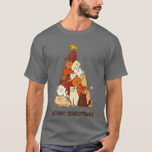 Merry Christmas Cute Christmas Cat Tree Gifts For T-Shirt