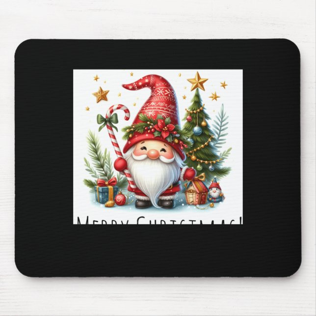 Merry Christmas Cute Christmas Gnome And More  Mouse Pad (Front)