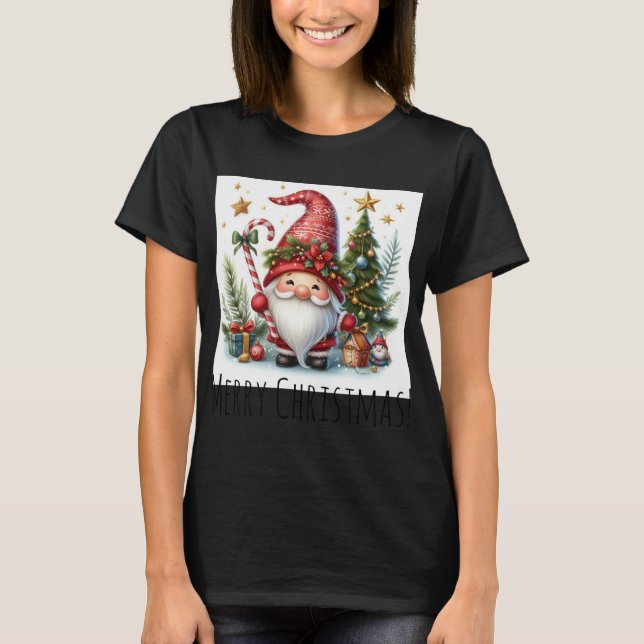 Merry Christmas Cute Christmas Gnome And More  T-Shirt (Front)