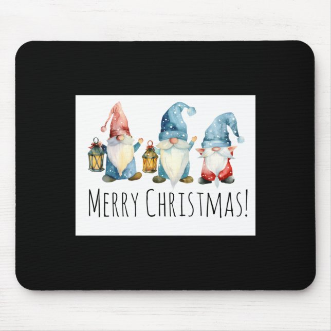 Merry Christmas Cute Christmas Gnomes  Mouse Pad (Front)