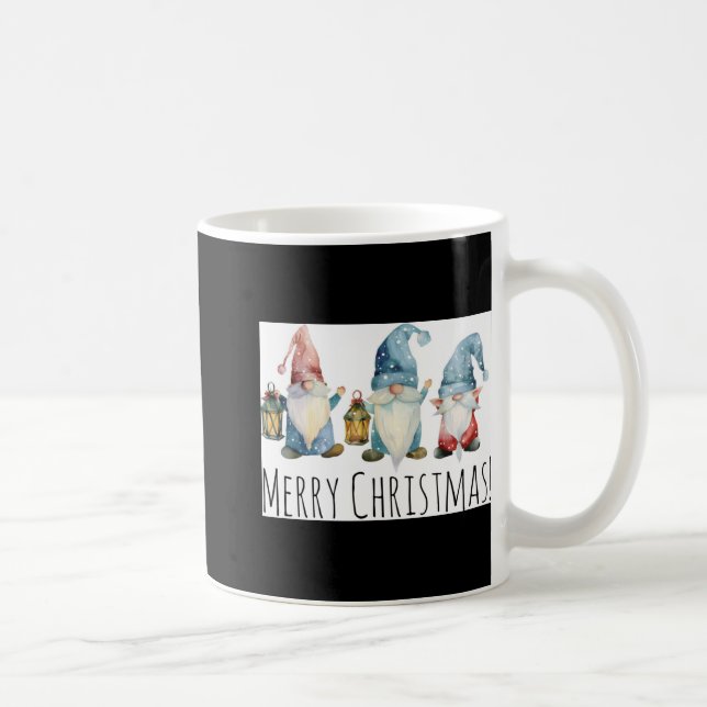 Merry Christmas Cute Christmas Gnomes T Shirt  Coffee Mug (Right)