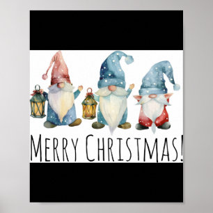 Merry Christmas Cute Christmas Gnomes T Shirt Poster