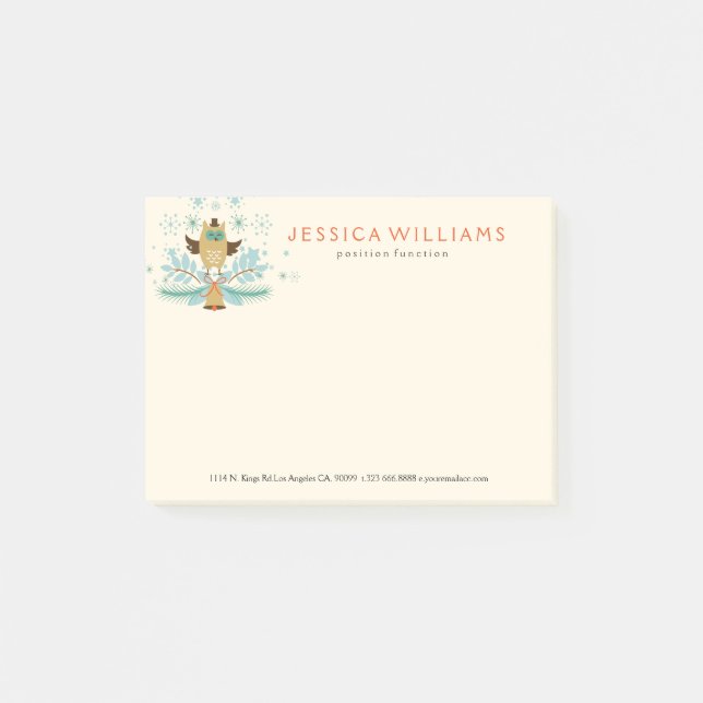 Merry Christmas Cute Christmas Owl Post-it Notes (Front)