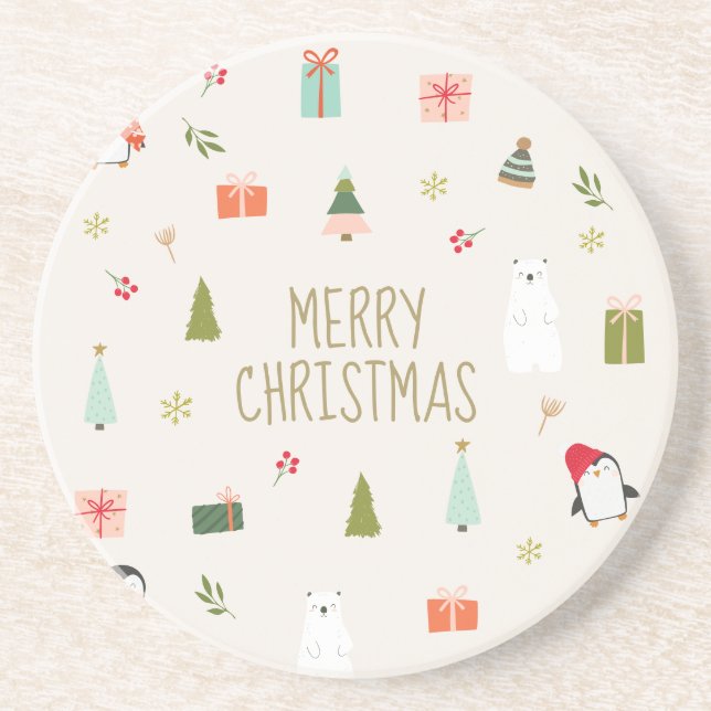Merry Christmas , Cute  Coaster (Front)