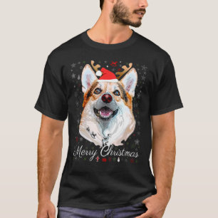 Merry Christmas Cute Corgi Santa Dog Reindeer Ugly T-Shirt