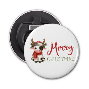 Merry Christmas cute cow Bottle Opener
