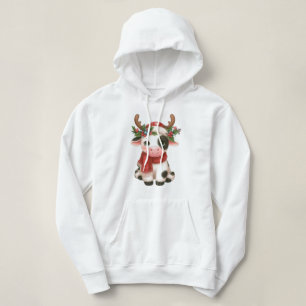 Merry Christmas cute cow Hoodie
