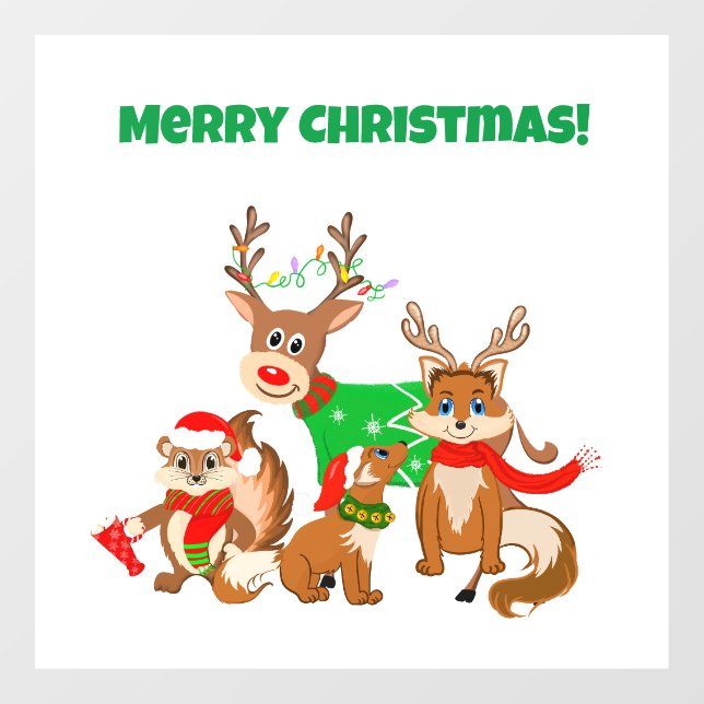 Merry Christmas! Cute Deer, Foxes & Chipmunk   (Sheet)