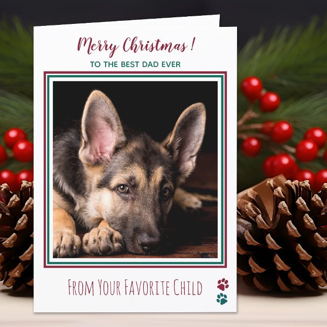 Merry Christmas Cute Dog Dad Holiday Card (Creator Uploaded)
