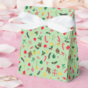 Merry Christmas Cute Doodle Whimsical Pattern Favour Box