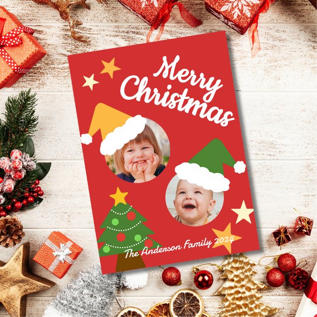 Merry Christmas Cute & Funny  Two Santa Holiday Card (Creator Uploaded)