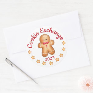 Merry Christmas Cute Gingerbread Man Classic Round Sticker