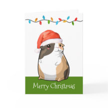 Merry Christmas Cute Guinea Pig Santa