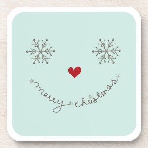 Merry Christmas Cute Holiday Cork Coaster