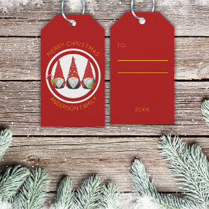 Merry Christmas Cute Holiday Gnomes Gift Tags