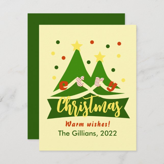 Merry christmas cute holiday tree  (Front/Back)