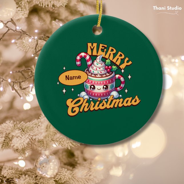 Merry Christmas Cute Hot Chocolate Mug Family Ceramic Tree Decoration (Creator Uploaded)