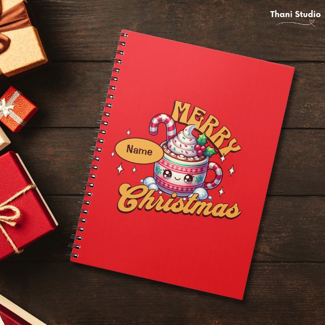 Merry Christmas Cute Hot Chocolate Mug Family Notebook (Creator Uploaded)