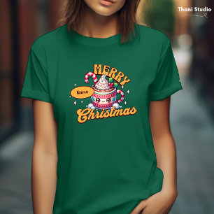 Merry Christmas Cute Hot Chocolate Mug Family T-Shirt