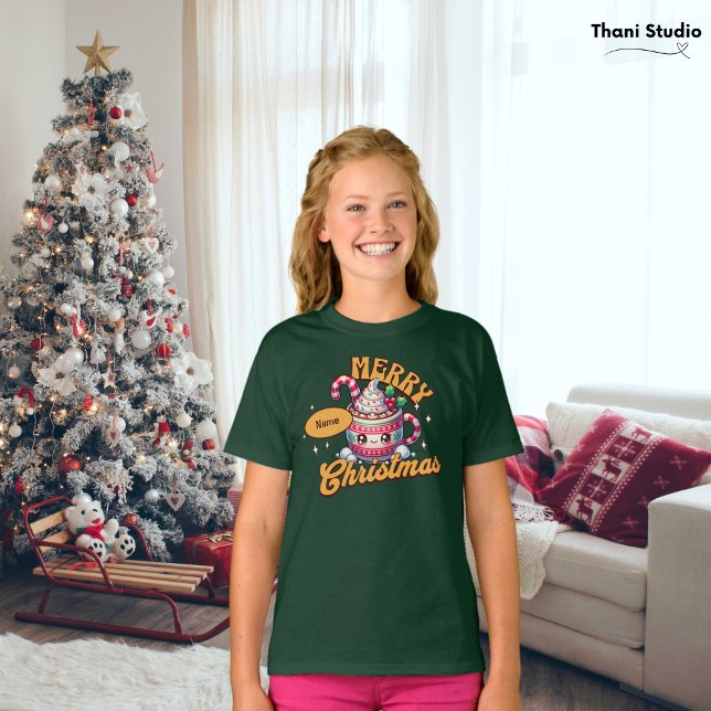 Merry Christmas Cute Hot Chocolate Mug Family T-Shirt (Creator Uploaded)