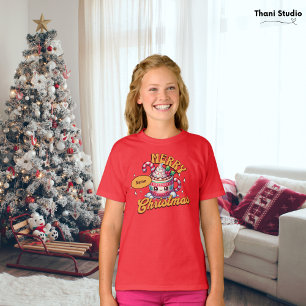 Merry Christmas Cute Hot Chocolate Mug Family T-Shirt