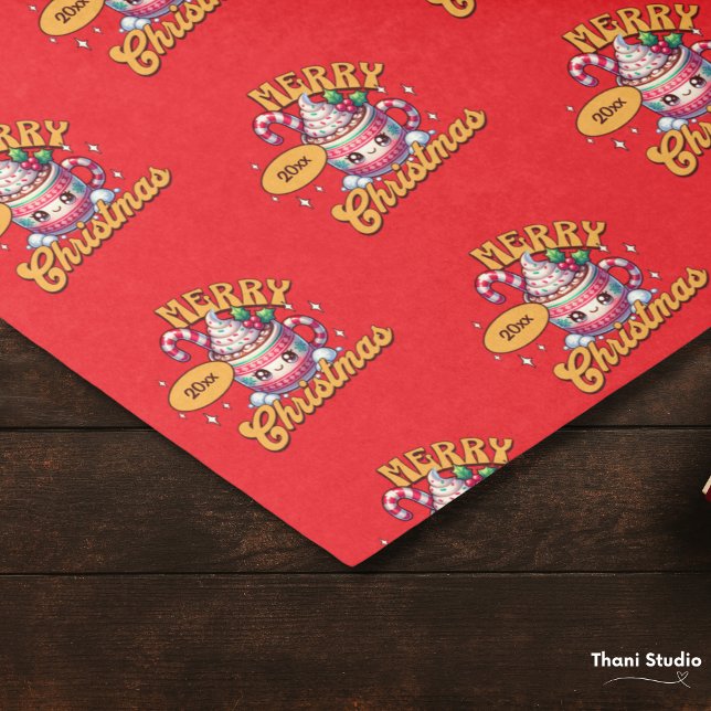 Merry Christmas Cute Hot Chocolate Mug Family Tissue Paper (Creator Uploaded)