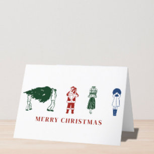 Merry Christmas Cute Illustration   Holiday Card