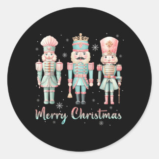 Merry Christmas Cute Nuer Xmas Pajama Ballet Classic Round Sticker